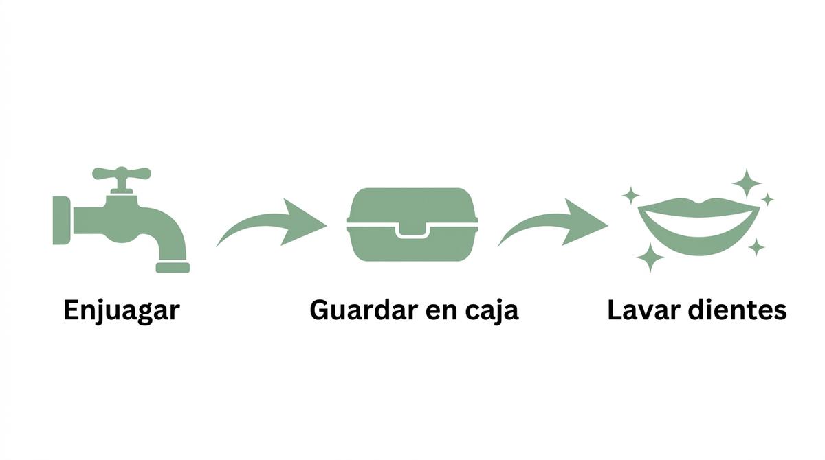 Infografía paso a paso para limpiar tus alineadores cuando comes fuera de casa